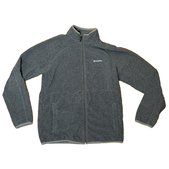 Columbia Basin Trail Jacket Fleece Mock Neck Full Zip Gray - Men's Size M - Picture 2 of 6